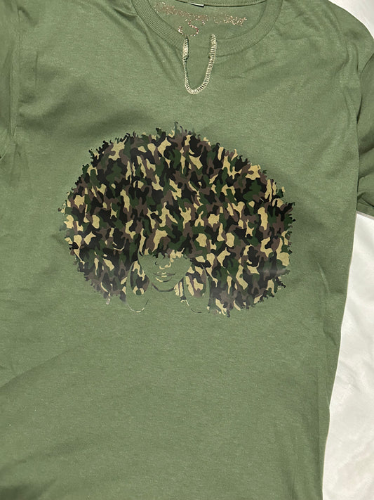 Camouflage Afro T-shirt