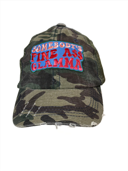 Distressed Camouflage Hat (trucker)