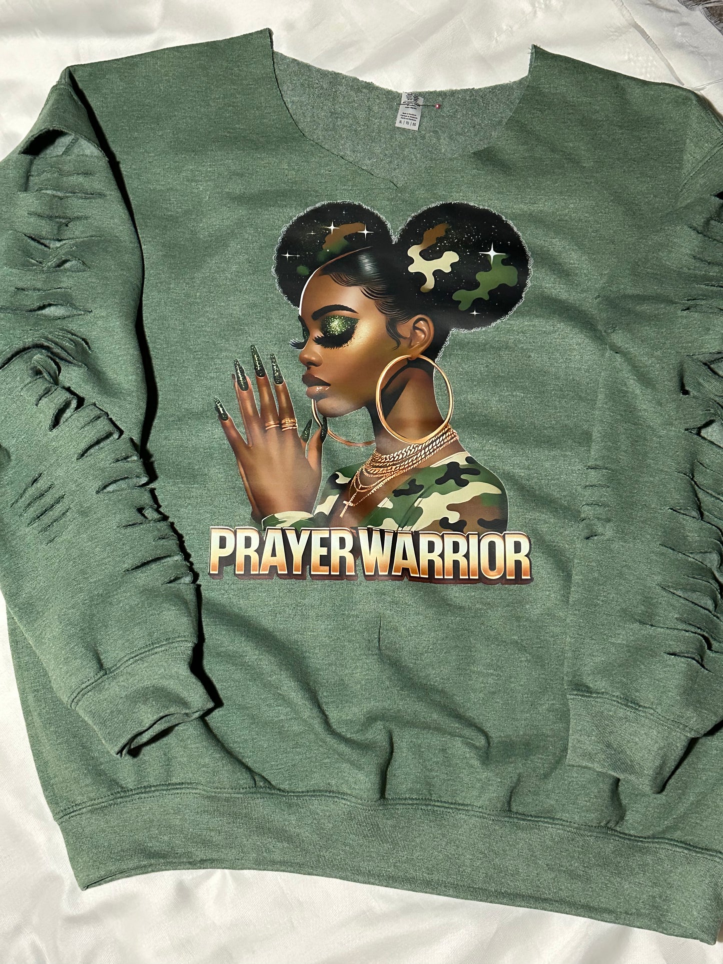 Prayer Warrior Distressed Sweatshirt