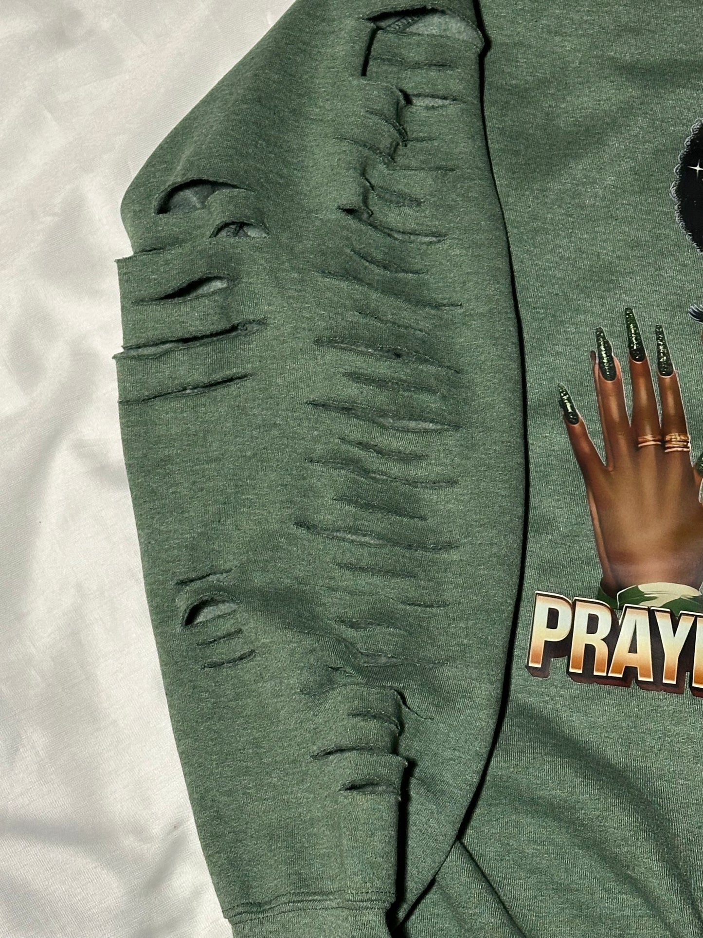 Prayer Warrior Distressed Sweatshirt