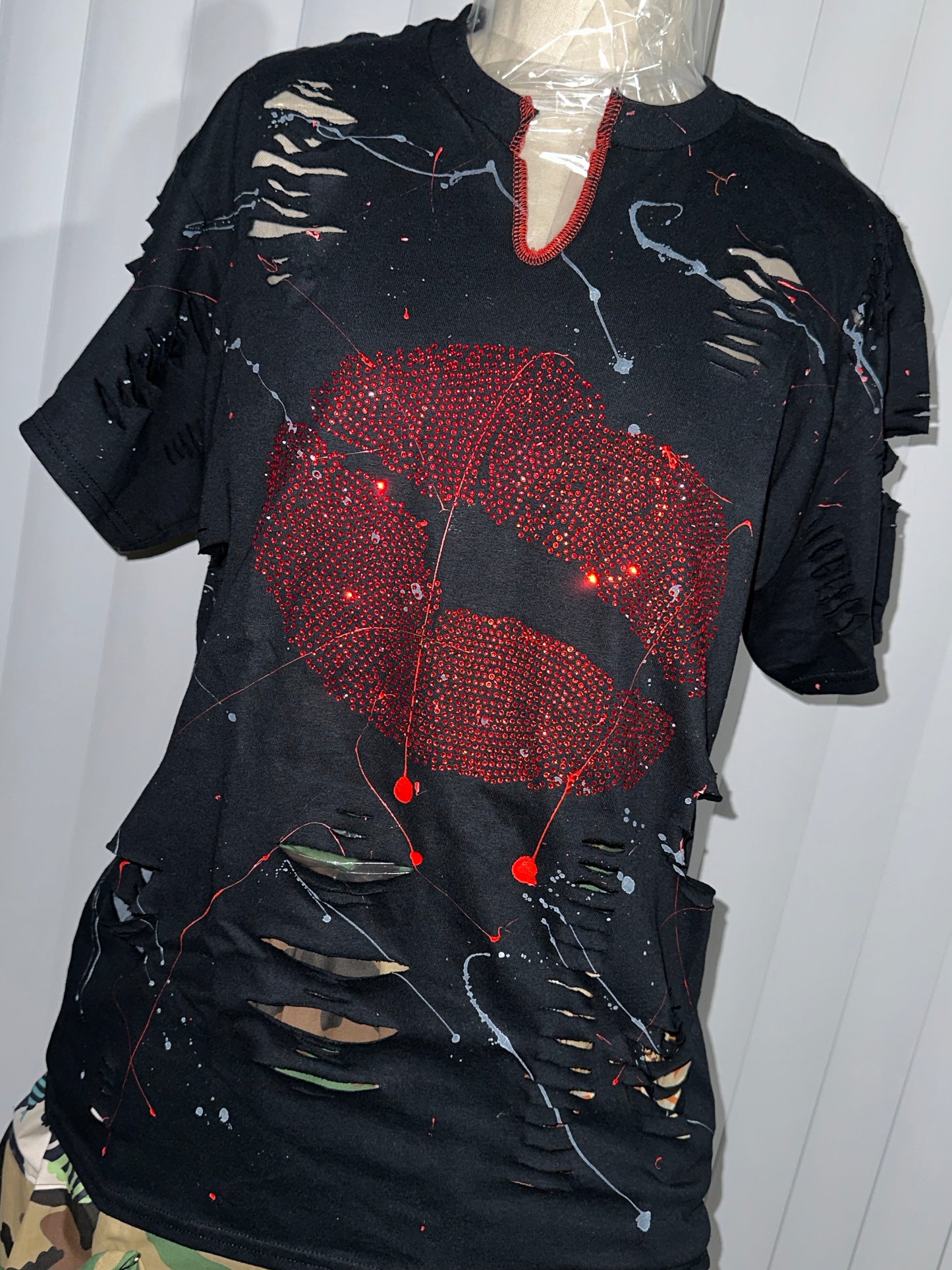 Distressed Paint Splattered Lips